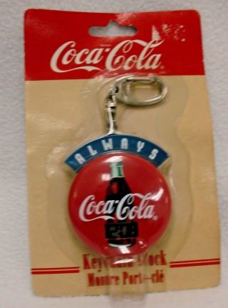 Nip Vintage Carry - On Coke Always Coca - Cola Keychain Clock1999