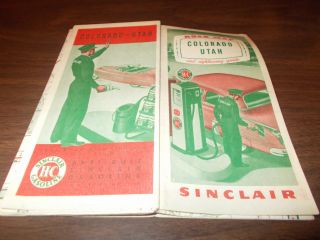 1950 Sinclair Colorado/utah Vintage Road Map