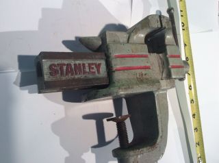 Vintage Stanley Bench Vise With Mini Anvil.  Clamp On 3 " Jaws
