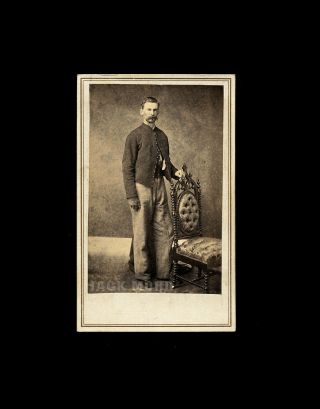 Civil War Soldier 1860s Cdv Photo Springfield Missouri Photographer Scholten