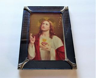 Mirrored Art Deco Frame For Old Sacred Heart Print