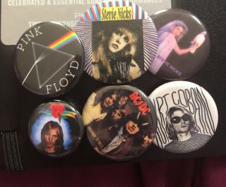 Vintage Stevie Nicks Pins Buttons Plus Tom Petty Acdc Kurt Cobain Pink Floyd