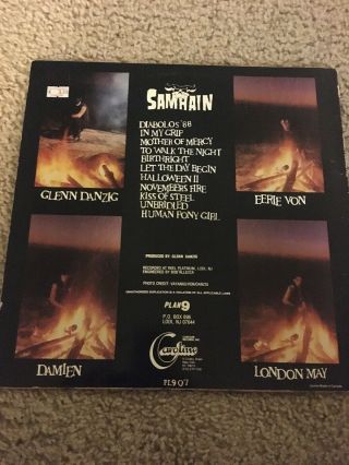 SAMHAIN III November Coming Fire PLAN 9 LP 1ST ' 86 pl9 - 07 Glenn Danzig Misfits 2
