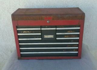 Vintage Sears Craftsman 10 Drawer Tool Box Tool Chest With Keys Usa 706.  652571