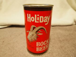 Holiday Bock Beer Can,  Pull Tab Beer Can Straight Steel