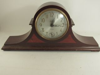 Vtg Sessions Art Deco Style Wood Case Electric Mantle Clock For Restoration