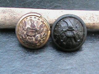 Two Civil War General Staff Officers Eagle Cuff Buttons Confederate Camp S.  C.