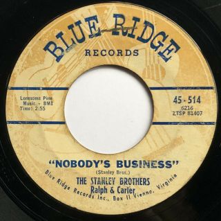 Rare Bluegrass 45 THE STANLEY BROTHERS Meet Me Tonight BLUE RIDGE rca custom  3
