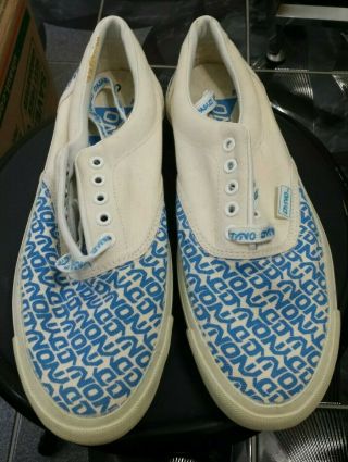 Vintage 80s Bmx Dyno Shoes 2x Pre Owned Blue And White Men 