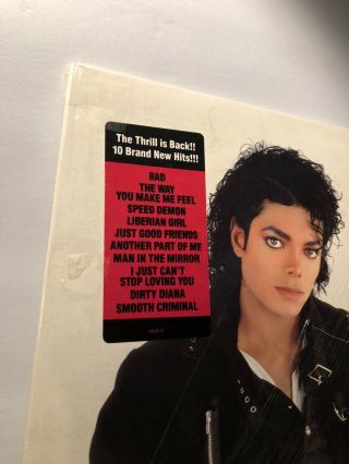 Michael Jackson 1987 Bad LP Album In Shrink Hype Sticker USA 2