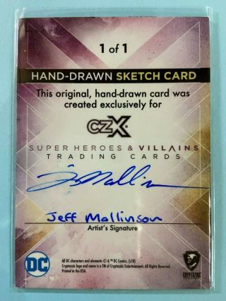 2019 DC Cryptozoic CZX Heroes & Villains Artist Sketch by Jeff Mallinson 2