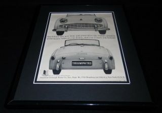 1958 Triumph Tr - 3 Framed 11x14 Vintage Advertisement