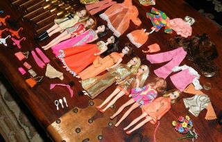 Vintage Dawn Dolls With Case Hangers Shoes Clothes Stands Euc Great Gift