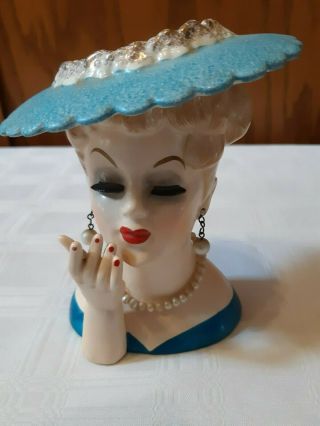 Vintage 1958 Lady Head Vase Napco
