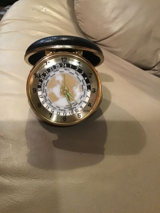 Vintage Linden Travel Alarm Clock Pocket Flip Open T2