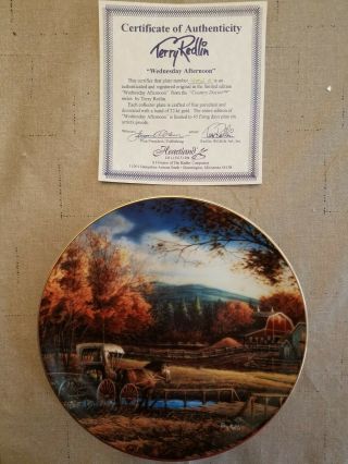 Wednesday Afternoon Collector Plate Terry Redlin Horse Carriage Country Doctor