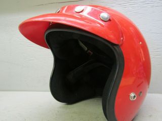 Vintage 1980s Hondaline Motorcycle Helmet Size M Red W/ Matching Visor Open Face