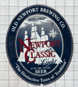 Us Micro,  Old Nrewport Brewing Classic Sailboat Beer Label C2125 062