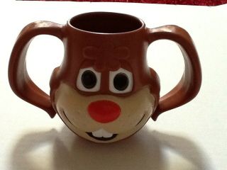 Vintage Nestle Quik Bunny Rabbit Mug Plastic Chocolate Milk 2 Handle Mug Usa