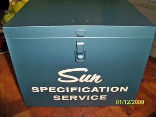 Vintage Sun Specification Services Metal File Box For Paperwork Or Manuals