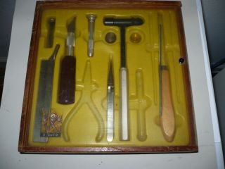 Vintage Rare X - Acto Tool Set In Wooden Box Usa