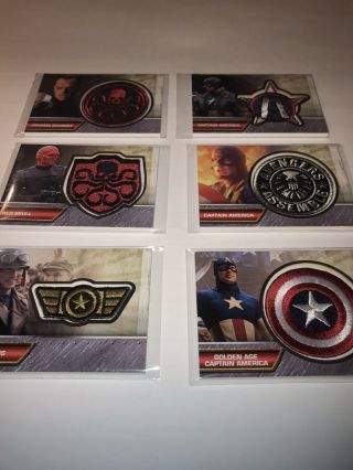 Marvel Captain America The First Avenger Complete 6 Card Movie Patch Set