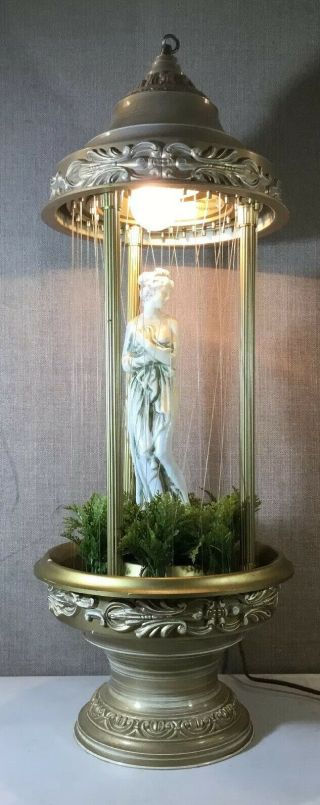 Vintage Venus De Milo Mineral Oil Rain Drip Drop Hanging Swag Lamp Light 30 Inch