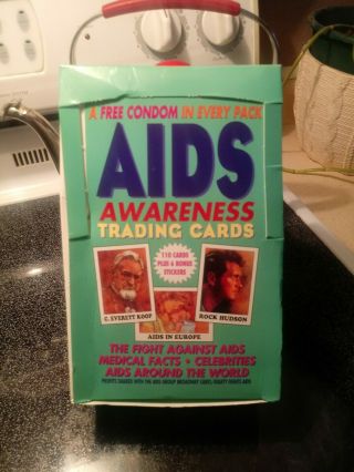Rare 1993 Eclipse Aids Awareness Trading Cards.  Box W/34 Packs.  W/ Condom