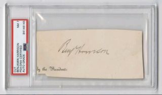 President Benjamin Harrison Hand Signed Presidential Autograph Psa/dna