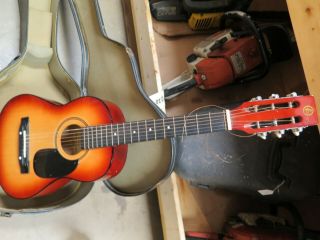 Vintage Three Quarters Small Travel Child Acoustic Guitar - K78 Case