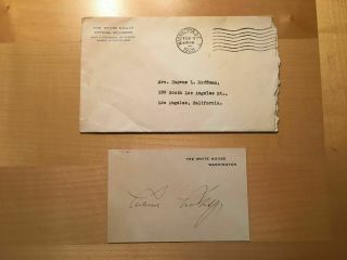 President Calvin Coolidge Hand Signed White House Card Autograph W/envelope