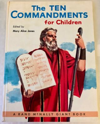 Ten Commandments For Children Rand Mcnally Giant Book 1956 Hard Cover