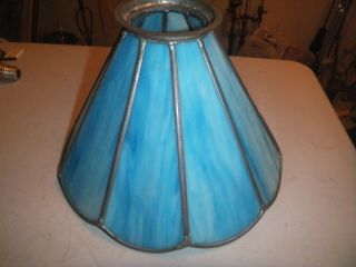 Antique Slag Glass Lamp Shade - 11 " At Base -