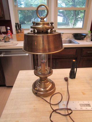 Unique Frederick Cooper Brass Table Lamp W/ Adjustable Brass Shade