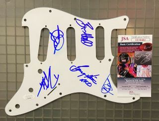 Reo Speedwagon (band) Signed Autograph Strat Guitar Pickguard X5 Jsa