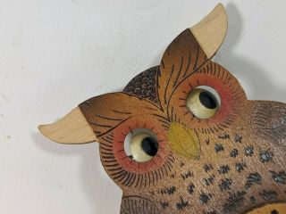 RARE Western Germany Helmut Kammerer Wagging Eyes Owl Cuckoo Clock Eames Era 3