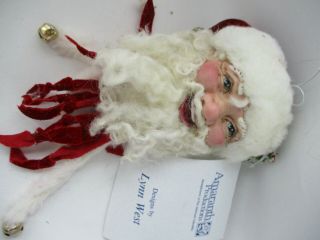Vintage Lynn West Amaranth Santa Clause Christmas Ornament Head