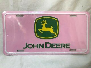 Pink John Deere Licensed License Plate 12 