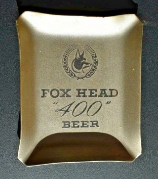 Vintage Fox Head " 400 " Beer Aluminum Tip Tray/ash Tray
