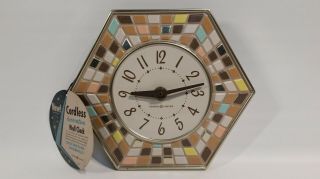 Vintage Retro General Electric Mosaic Wall Clock Model 2144 Old Stock
