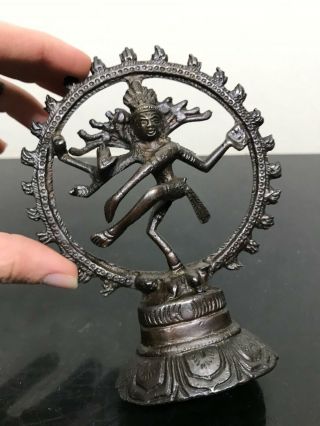 Vtg Brass Hindu God Dancing Shiva Art Statue Figurine