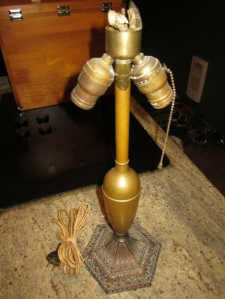 Antique Art Deco Brass Table Lamp Arts & Crafts