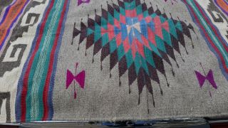Vintage Wool? Native American Style Southwest Rug Fringed 27.  5  X 55 "