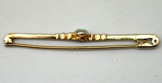 Antique Victorian 14K Solid Gold,  Natural Opal and Diamonds Pin Brooch 2