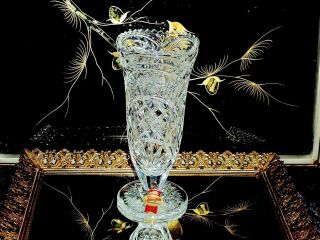 Magnificent Vintage Hand Cut Crystal Vase Bleikristall W.  Germany