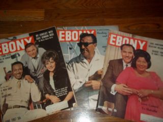 3 Vintage Large Ebony Magazines Louis Armstrong Pepsi Avon Great Ads Black 7 - Up
