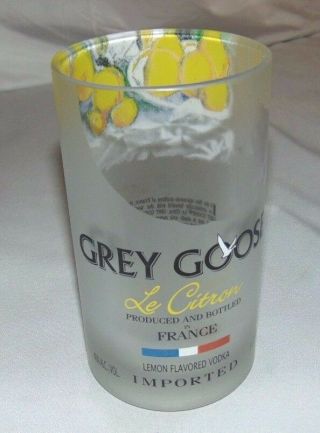 Collectible Grey Goose Lemon Le Citron Vodka Drink Glass 1 Liter 5.  75 " Tall