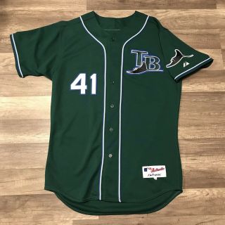 Vtg Tampa Bay Devil Rays Rob Bell 41 Mlb Authentic Game Issued Jersey 46