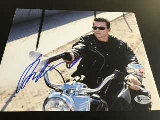 Arnold Schwarzenegger Signed Autograph 8x10 Photo Terminator Beckett Bas D