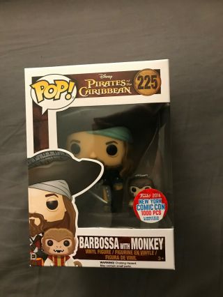 Funko Pop Pirates Of The Caribbean Barbossa With Monkey Nycc 2016 Exclusive